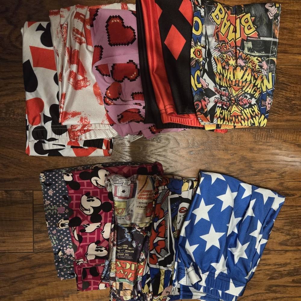 SOLD Leggings bundle of 10 geeky and fun